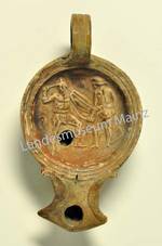 Mainz, Binger Tor, Öllämpchen mit Darstellung eines Gladiators.